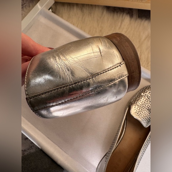 J.Crew Italian Leather Silver Loafers – Beautiful & Chic - Picture 6 of 14